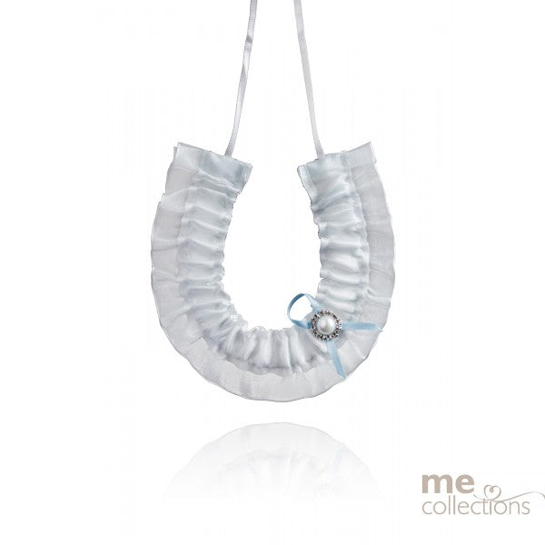 Horseshoe Pale Blue Satin & Organza