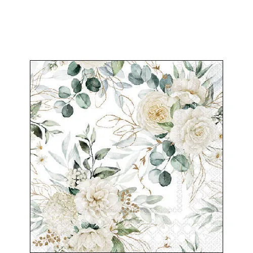Cocktail Napkin Eucalyptus & Roses