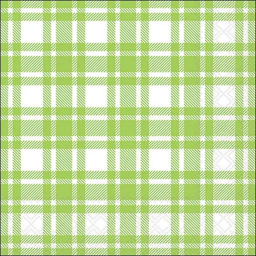 Luncheon Napkin Checkered Pattern Green