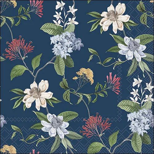 Luncheon Napkin Floral Mix Blue