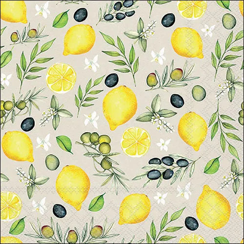 Luncheon Napkin Olives & Lemons