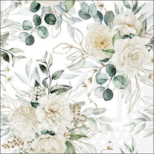 Luncheon Napkin Eucalyptus & Roses