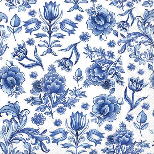 Luncheon Napkin Delf Blue Flowers