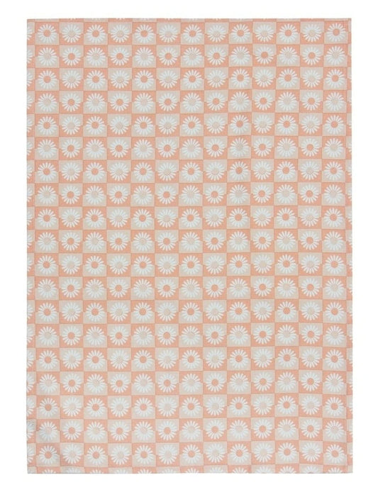 Daisy Printed Pink Tea Towel 4pk