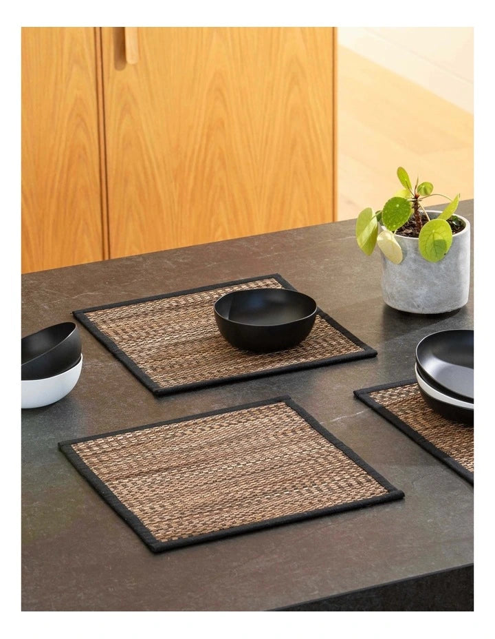 Rashida Black Placemats - Set 4