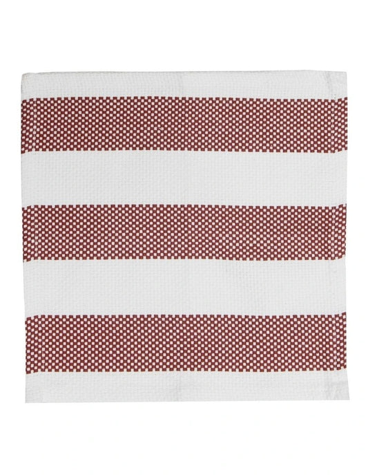 Stripe Red Kitchen Towel & Dishcloth Set 4pce