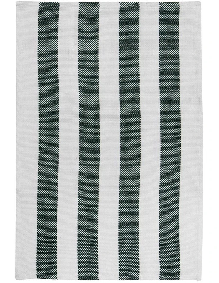 Stripe Green Kitchen Towel & Dishcloth Set 4pce