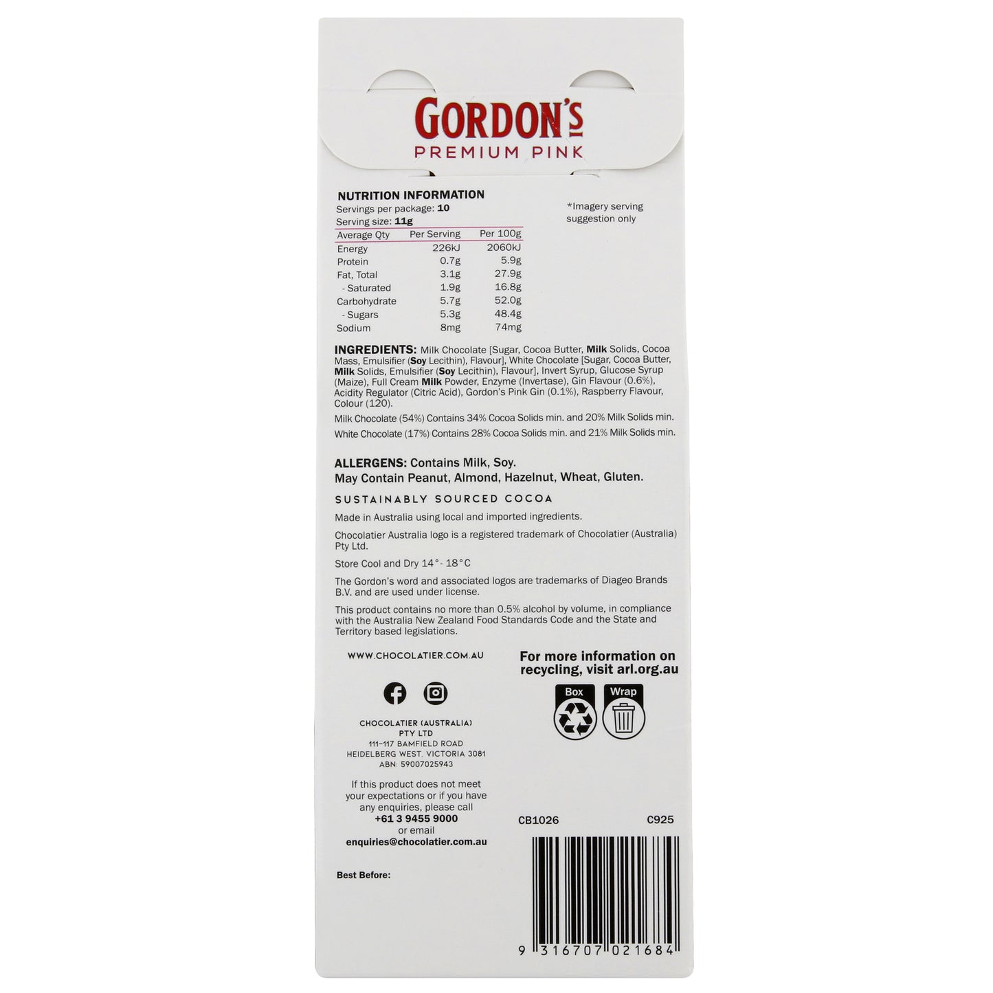 Gordon's Pink Gin Liqueur Truffles - Chocolatier