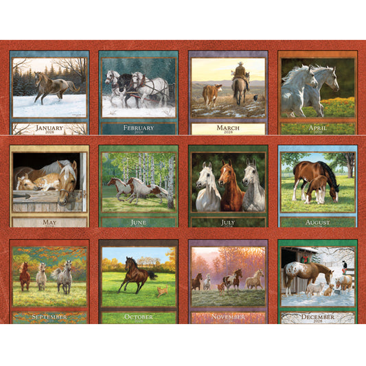 Horses in the Mist 2026 Wall Calendar