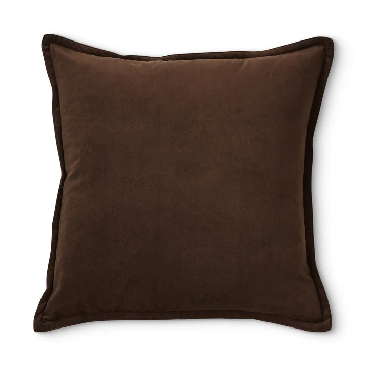Mira Velvet Cushion | Chocolate