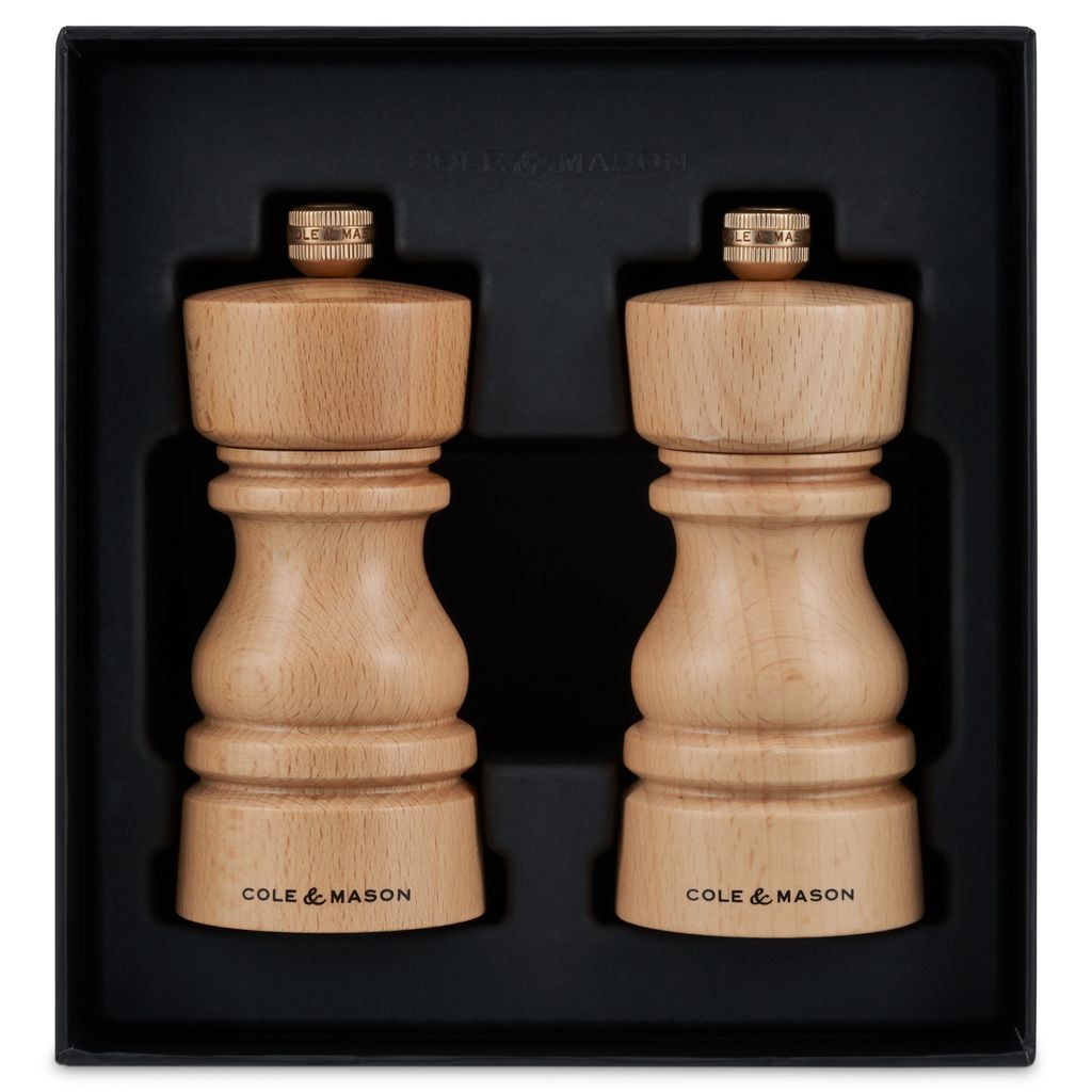 London Natural Beech Salt & Pepper Mill Set
