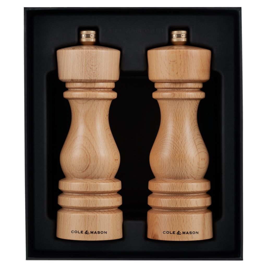 London Natural Beech Salt & Pepper Mill Set