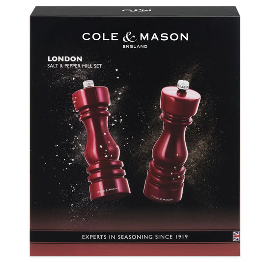 London Red Gloss Salt & Pepper Mill Set