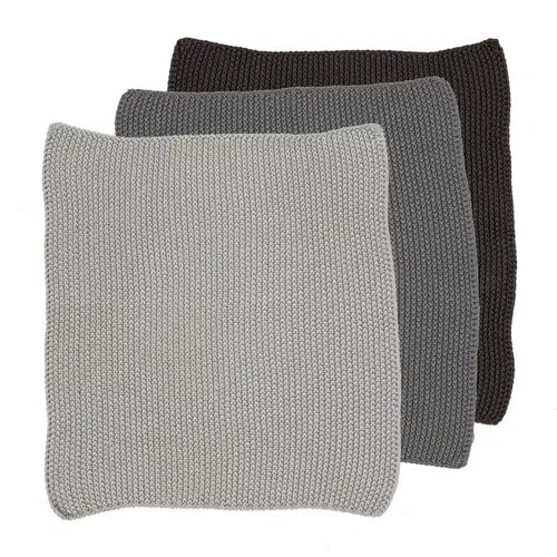 Eco Knitted Dishcloth s/3 Grey