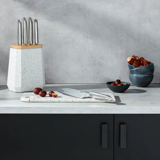 Furi Pro Stone Knife Block Set | Azure Terazzo 5pce