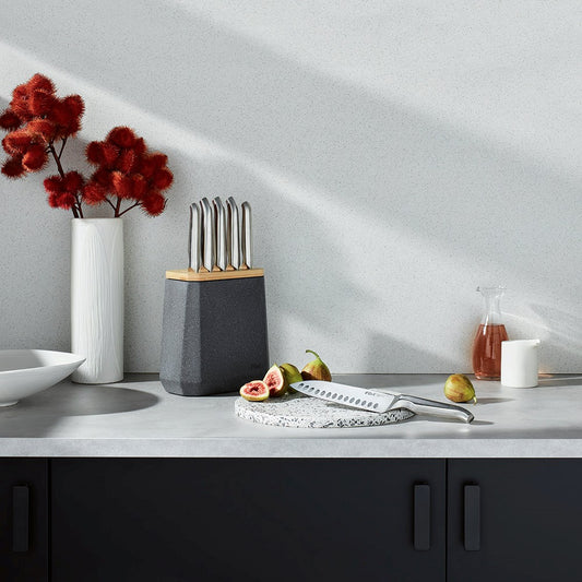 Furi Pro Stone Knife Block Set | Flint Terrazzo 6pce