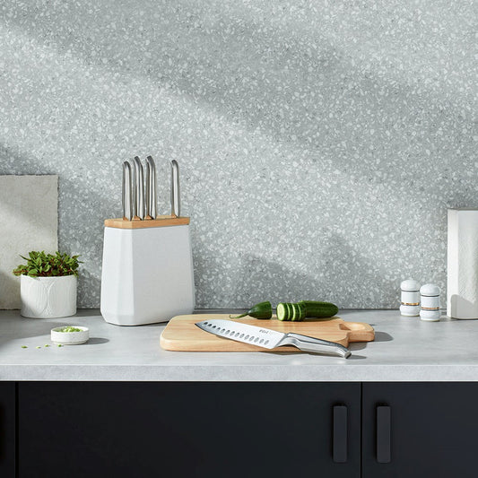 Furi Pro Stone Knife Block Set | Snow Terrazzo 6pce