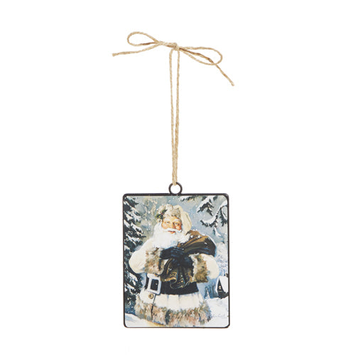 Hanging Ornament Woodland Santa Disc