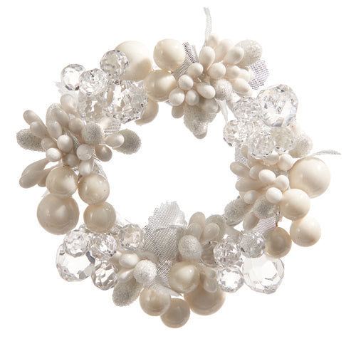 White Berry Wreath/Candle Ring