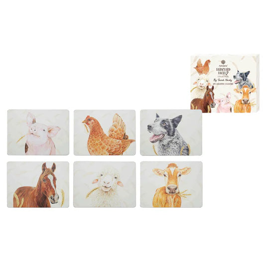 Farmyard Faces 2 Coasters 6pk