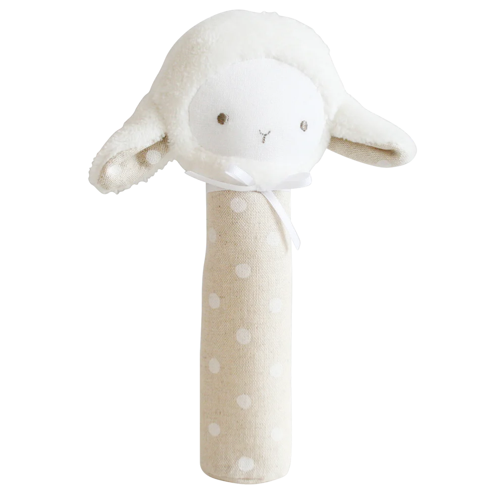 Squeaker - Lamby White Linen Spot
