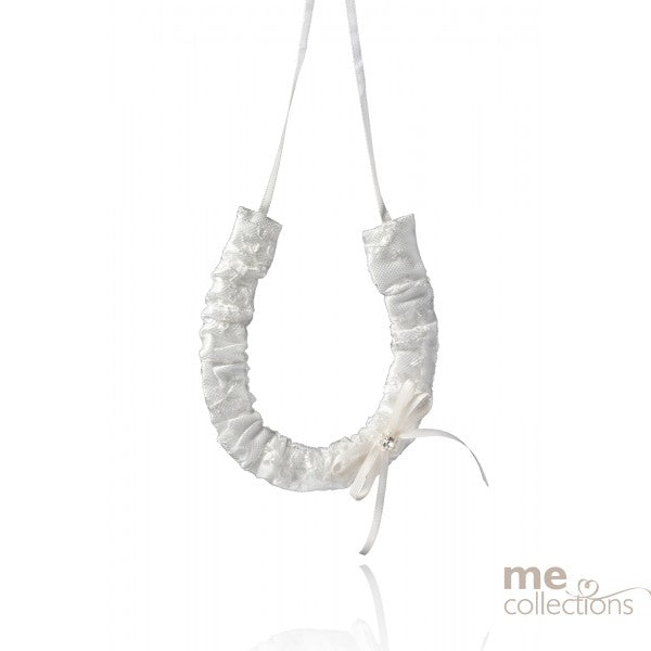 Horseshoe Silk White Satin Overlay