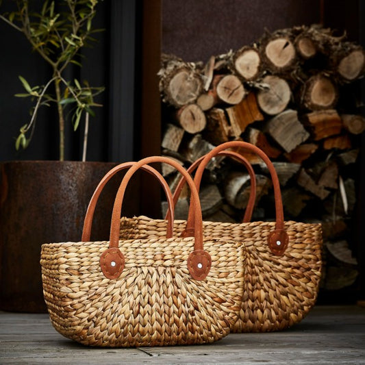 Harvest Basket with Suede Handle