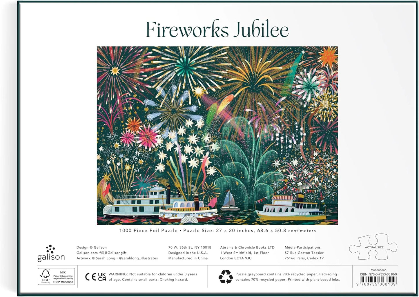 Galison Fireworks Jubilee Foil Puzzle 1000pc
