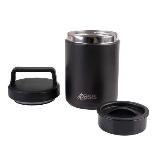 Insulated Food Flask with Handle | Black 480ml