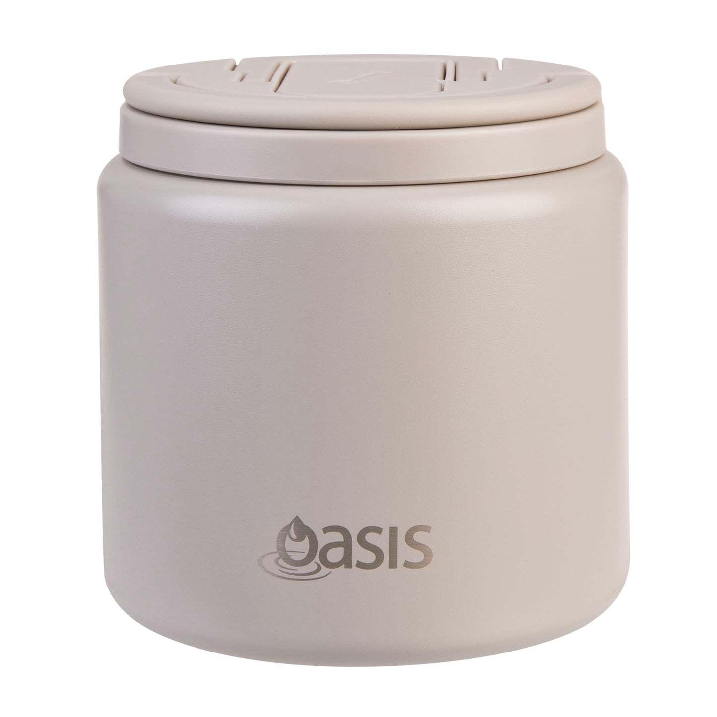 Double Wall S/S Insulated Food Flask w/Quick Release Lid & Spork | Stone 700ml
