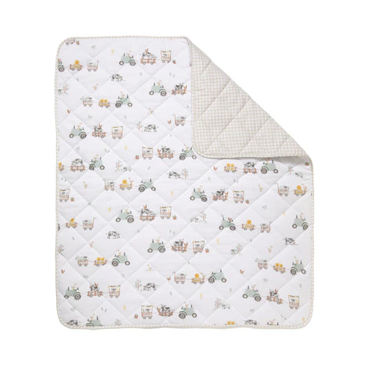 Reversible Cot Comforter - Tractor Ride