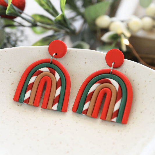 Christmas Earrings | Candy Cane Rainbow