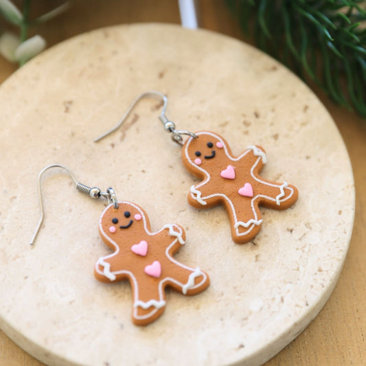 Christmas Earrings | Small Gingerbread Man