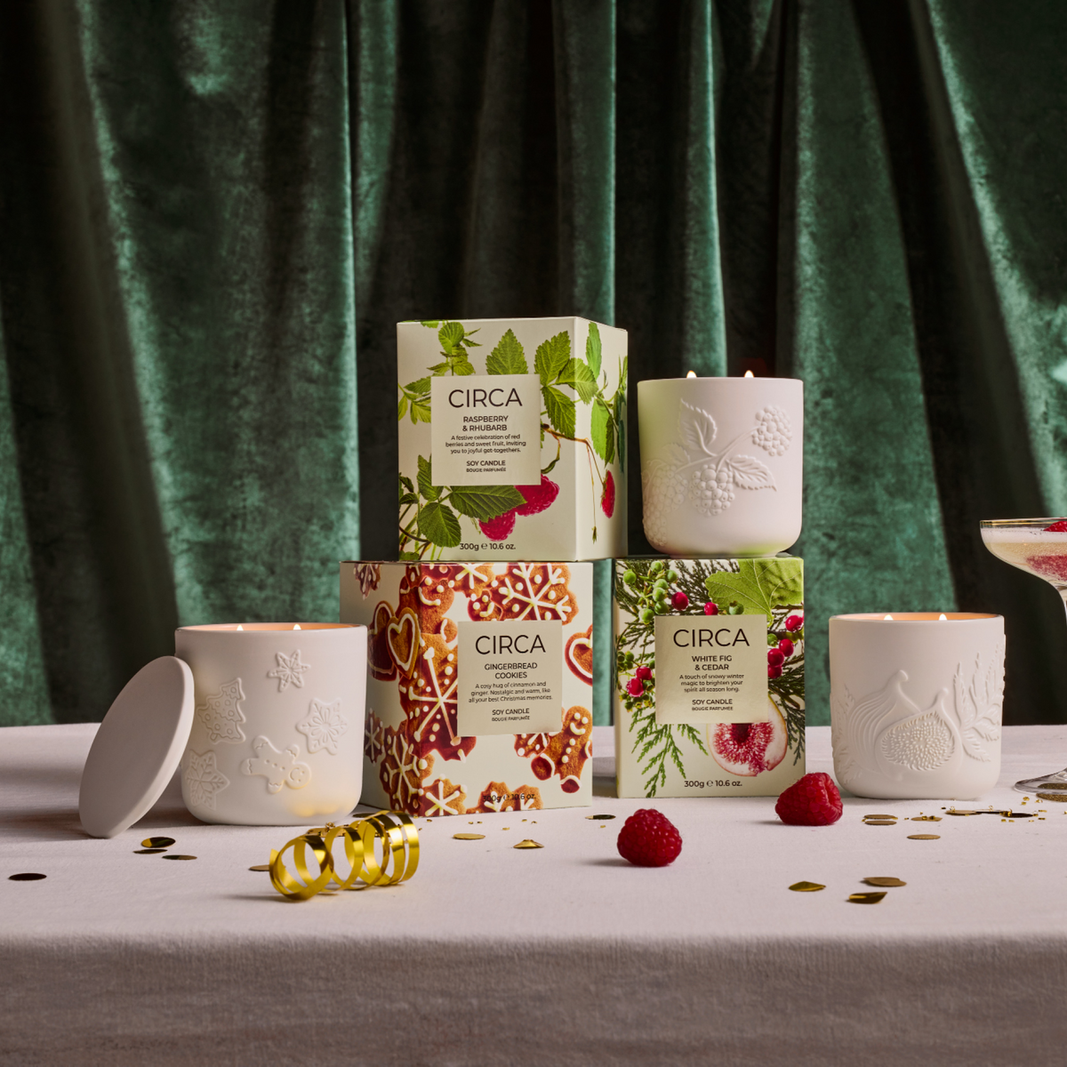 Raspberry & Rhubarb 300g Candle