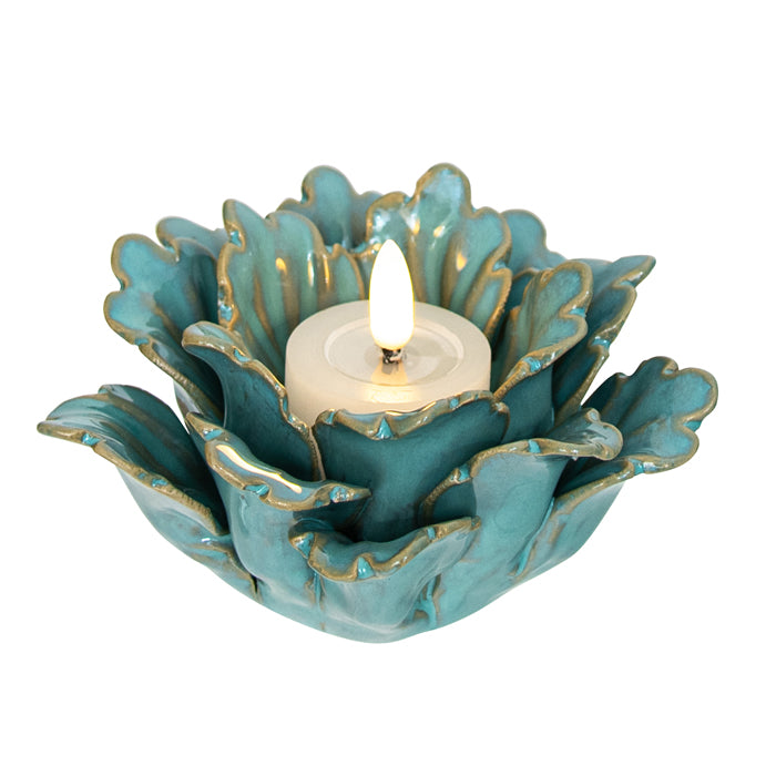Spring Ceramic Candle Holder | Turquoise