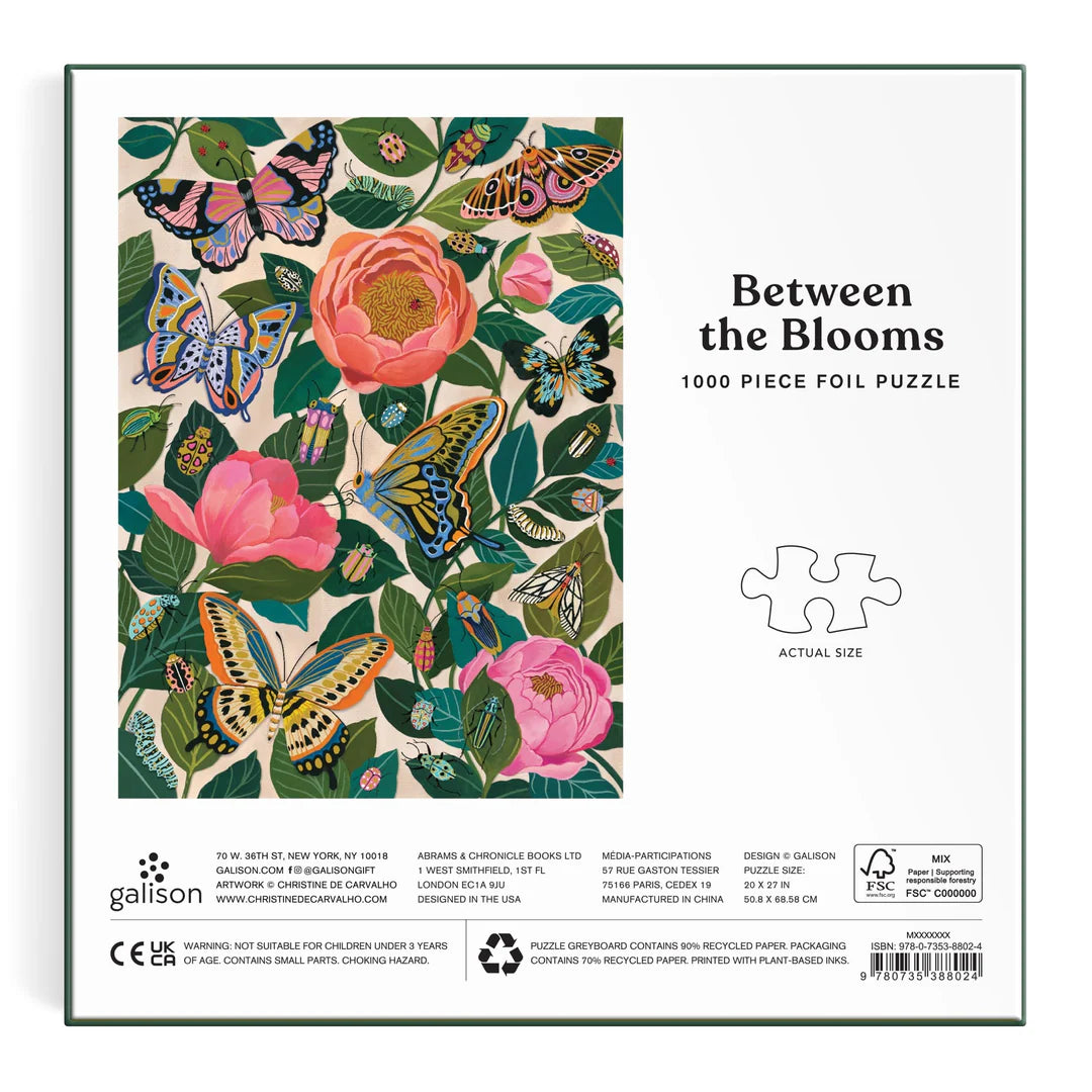 Galison Between the Blooms Foil Puzzle 1000pc