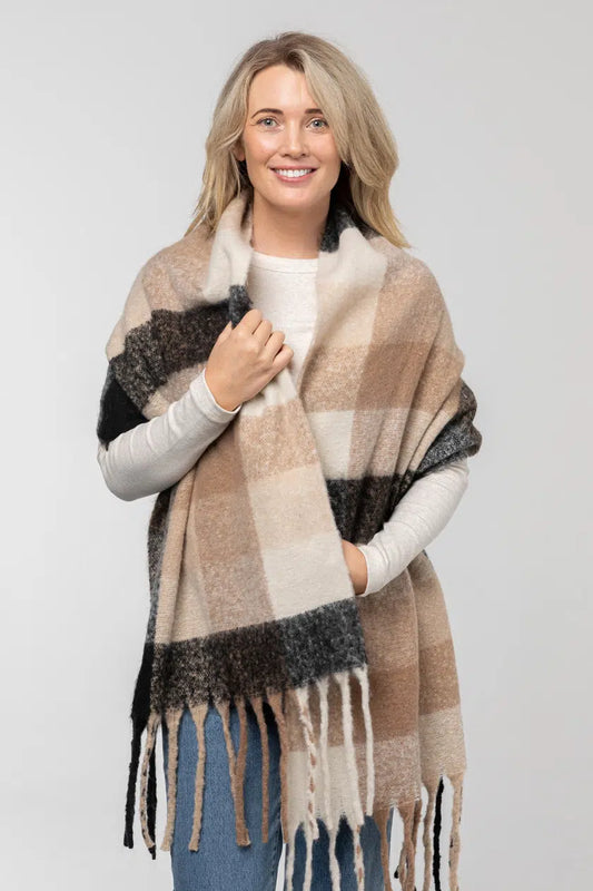 Mawson Check Caramel Scarf