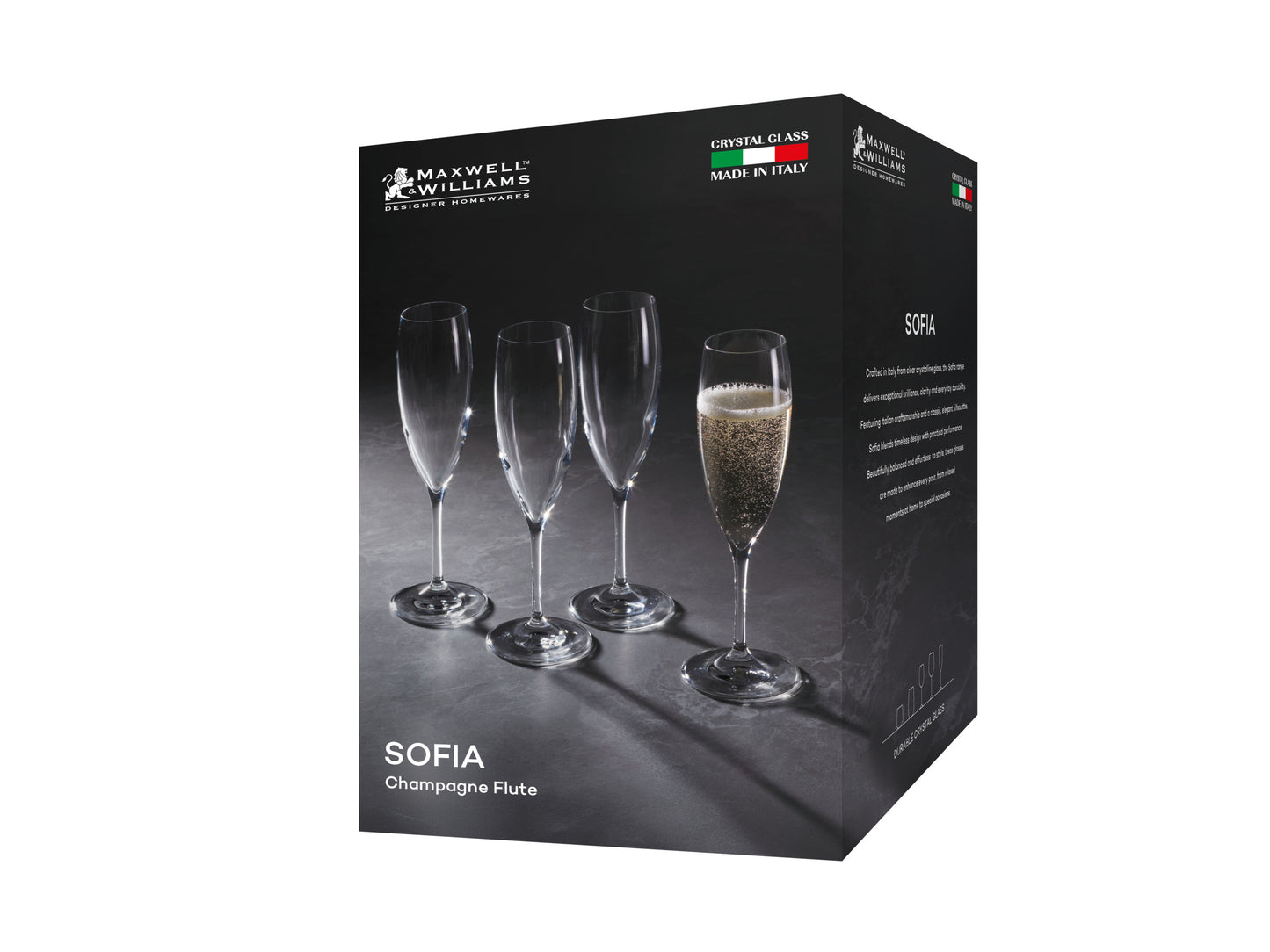 Sofia Champagne Flute Glass Set 4