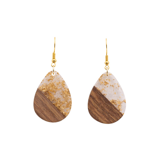 Kiki Earrings | Gold Foil Tear Drops