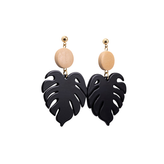 Kiki Earrings | Black Leaf