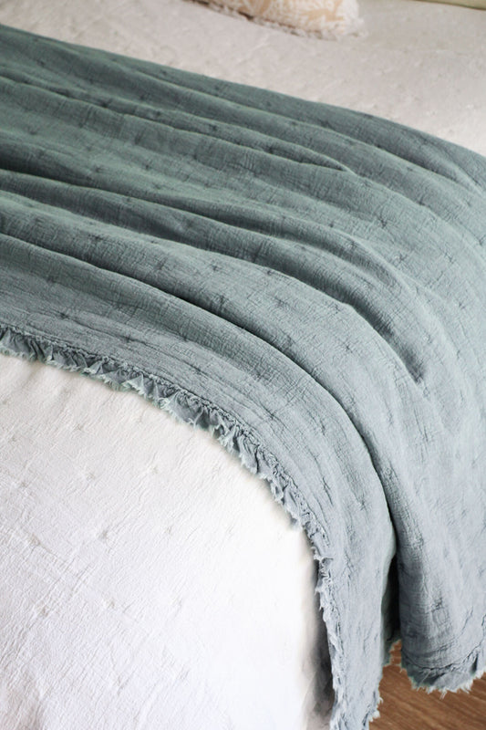 Bedspread Washed Blue