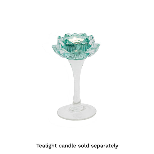 Verity Glass Flower Votive Holder | Mint Small