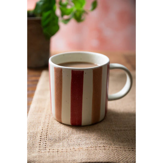 Mikasa Stripe Mug | Pink & Red