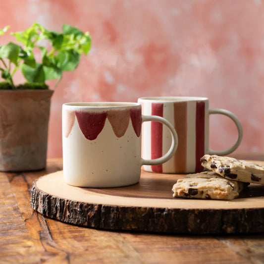 Mikasa Scallop Print Mug | Pink & Red