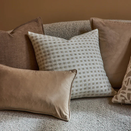 Checkers Cushion | Cream/Beige
