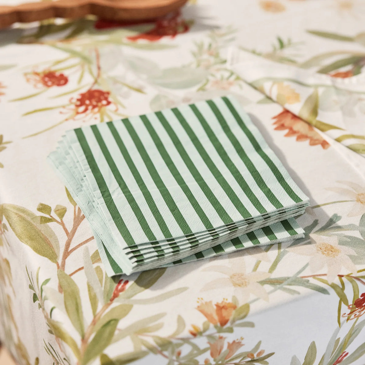 Niki Stripe Green Paper Napkin