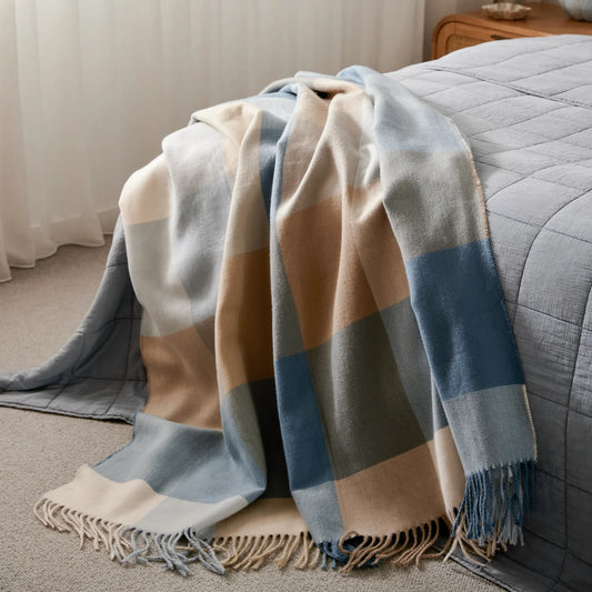 Harley Blue/Neutral Throw