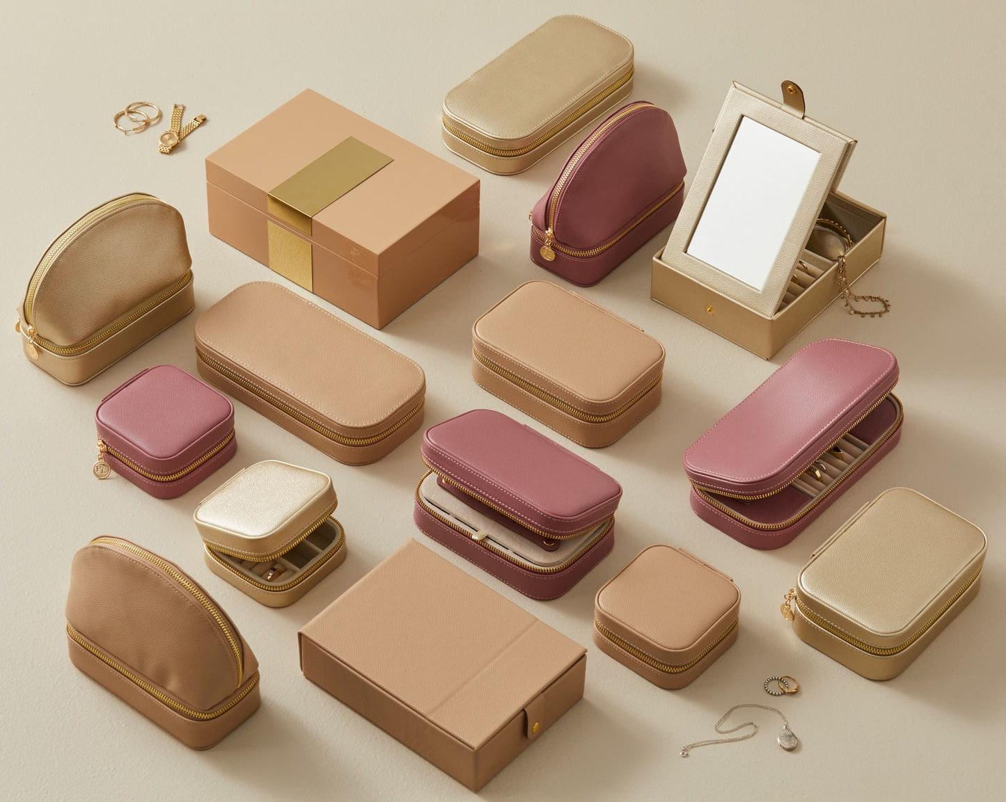 Ambrosia Square Jewellery Case | Nude