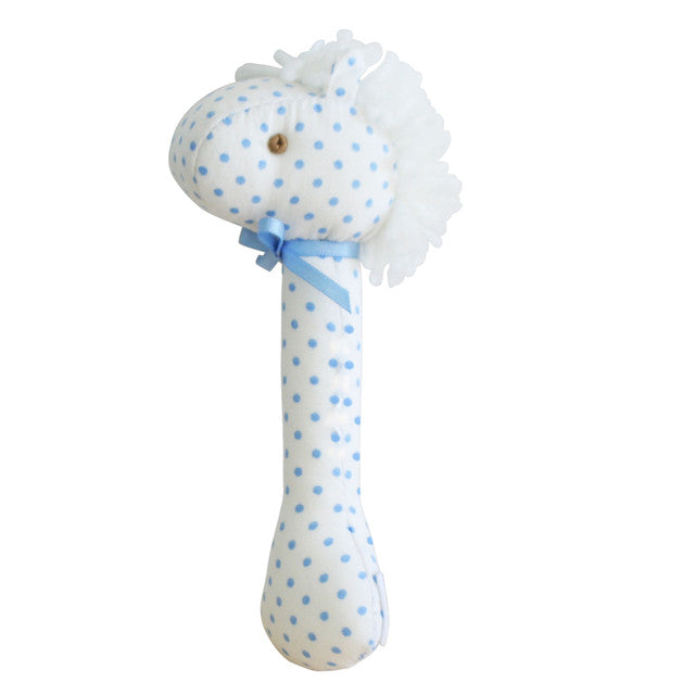 Rattle - Horse Stick Spotty Blue