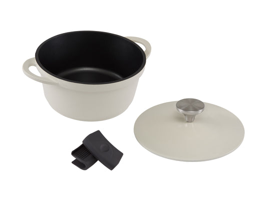 Cast Lite Non Stick Casserole 20cm | 2.4lt Ecru
